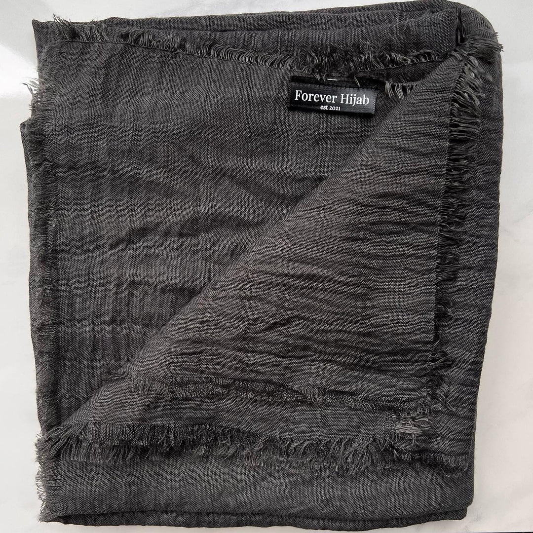 Grey - Crinkle Cotton Hijab
