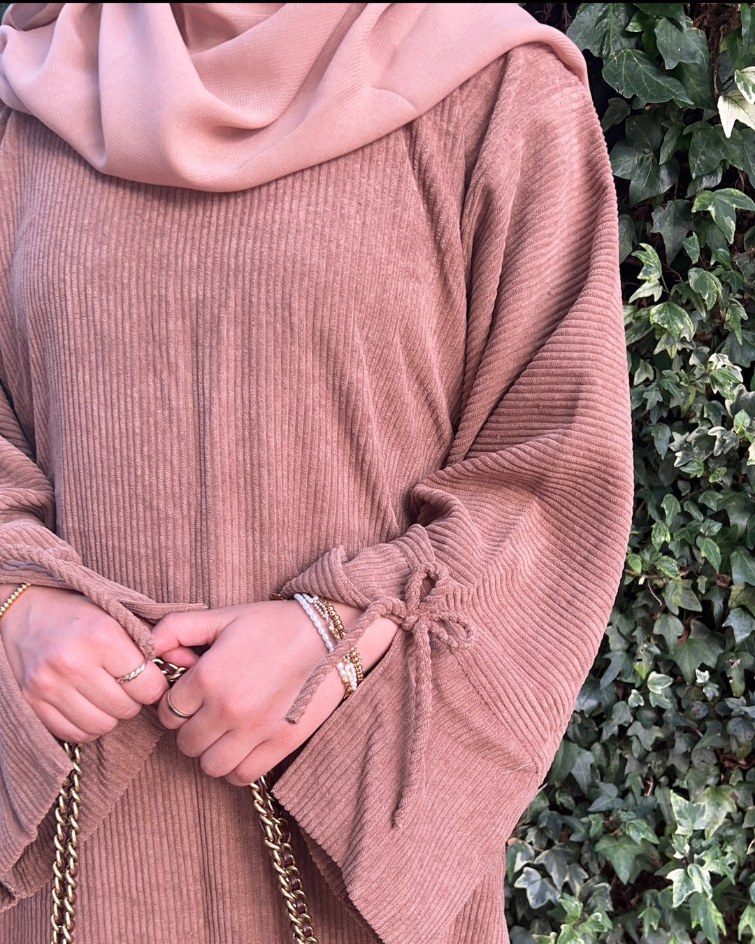 Corduroy Abaya - Caramel