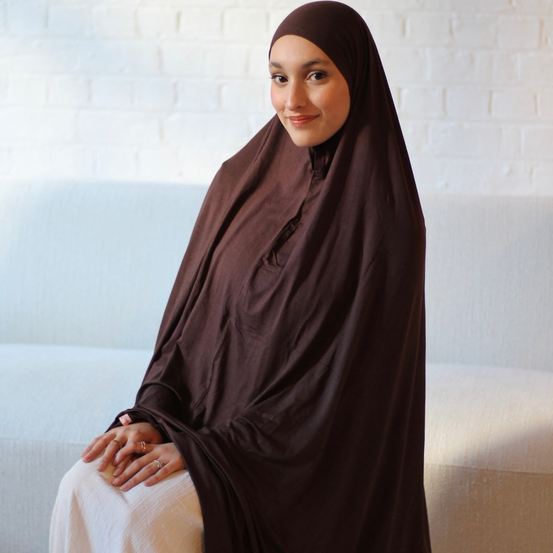 Deep Oak - Prayer Hijab (Pull-On)