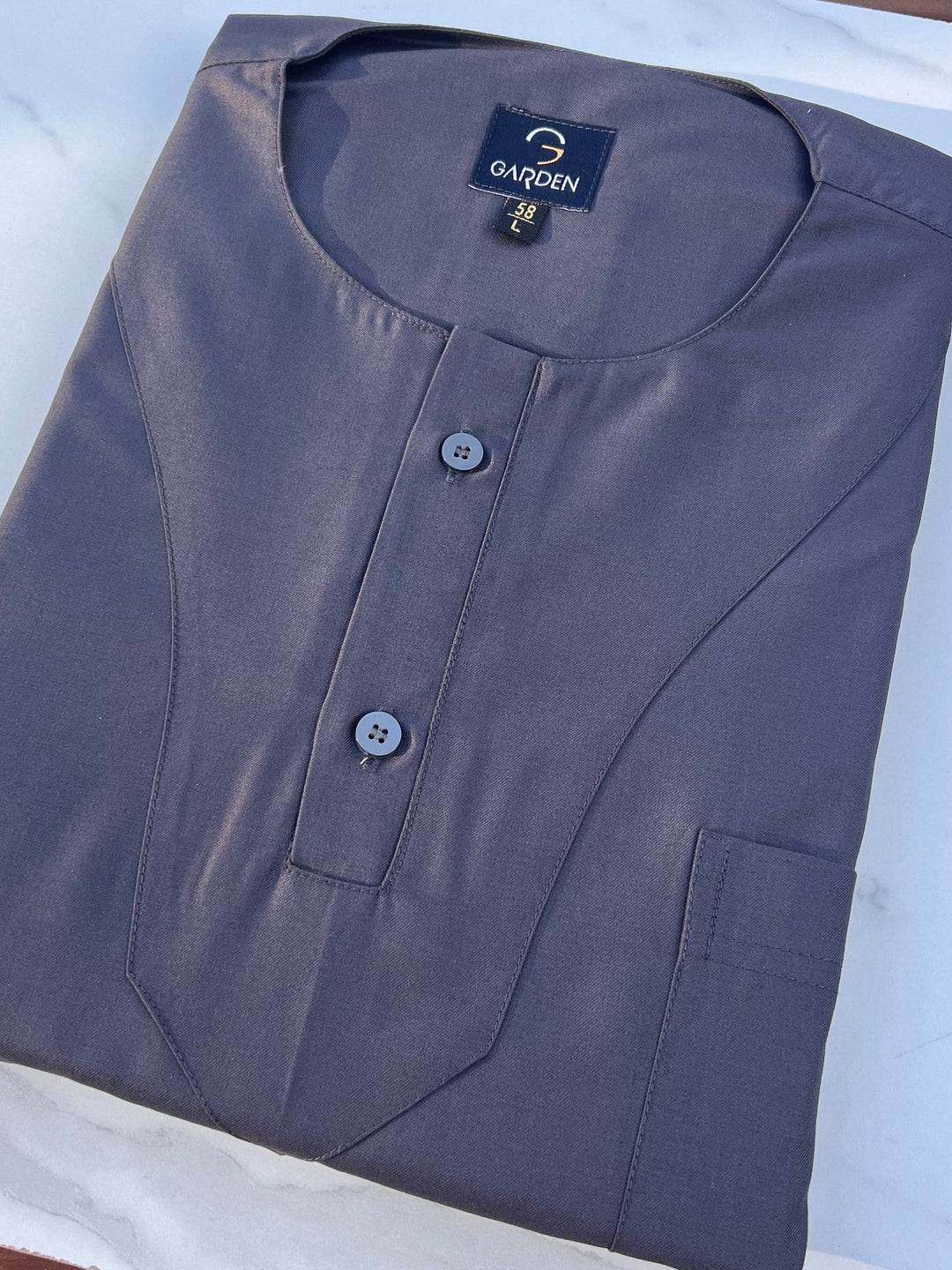 Dark Grey Short Sleeve Thobe