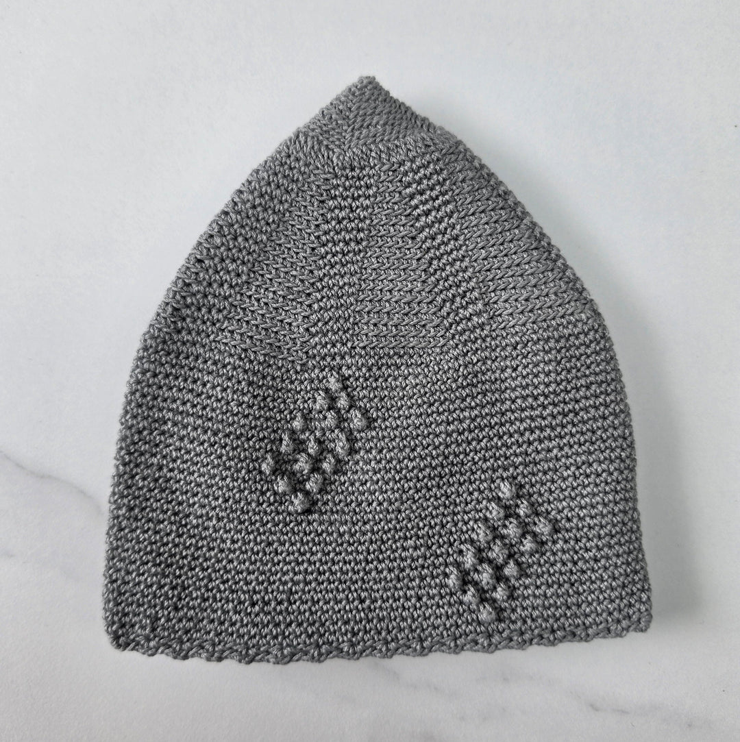 Men’s Premium Knitted Prayer Hat/Kufi - Stone Grey