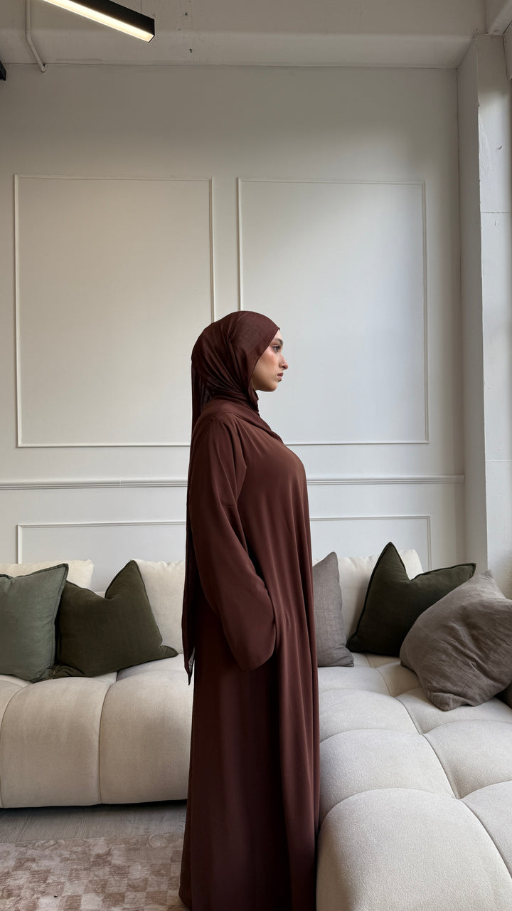 Essential Abaya 2pc set - Brown