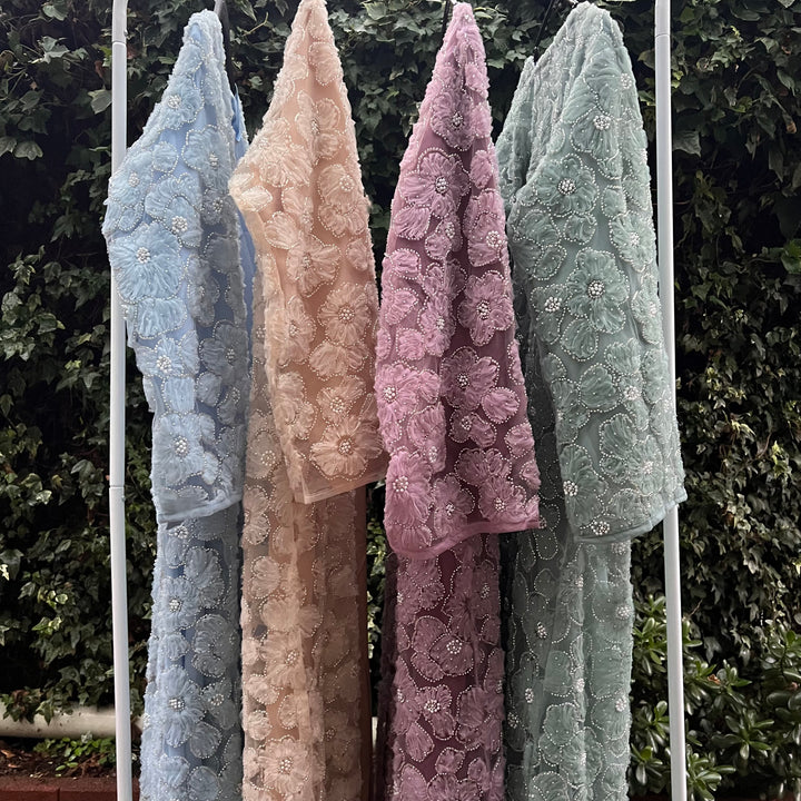 Pearl Petal Abaya (3pc Set)