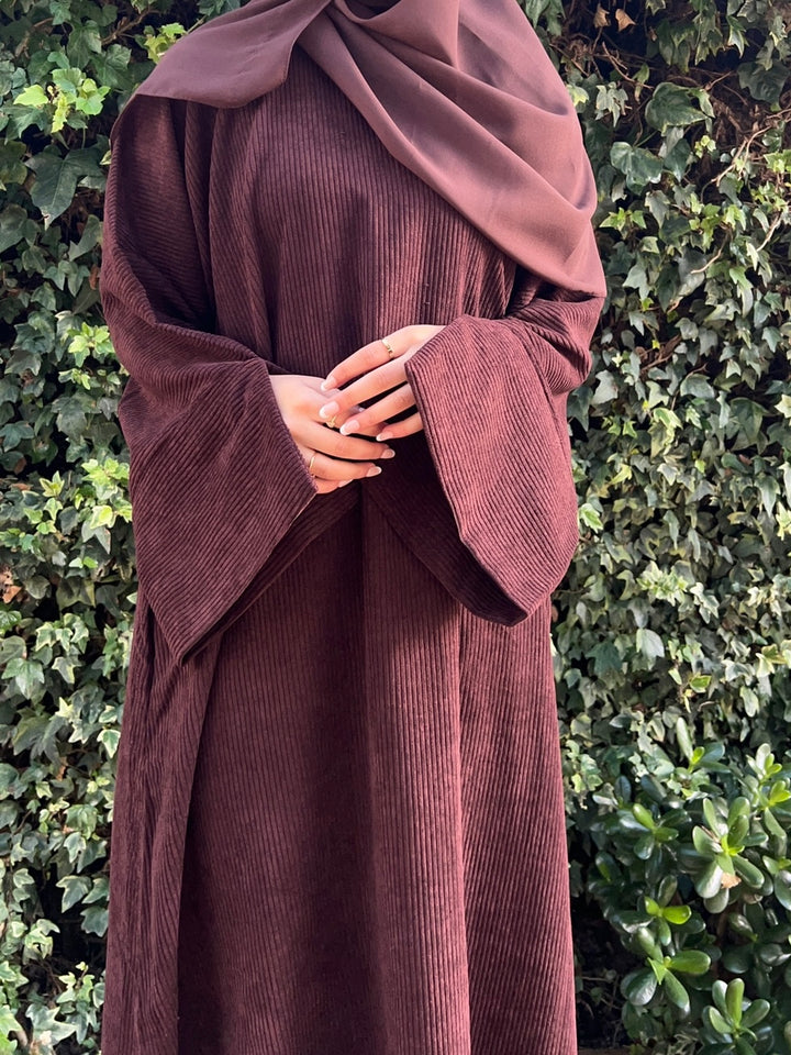 Corduroy Abaya - Chocolate