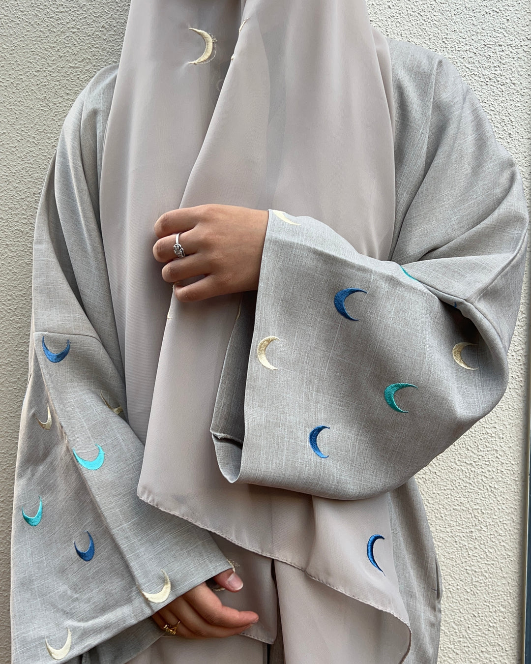 Hilal Linen Abaya - Blue