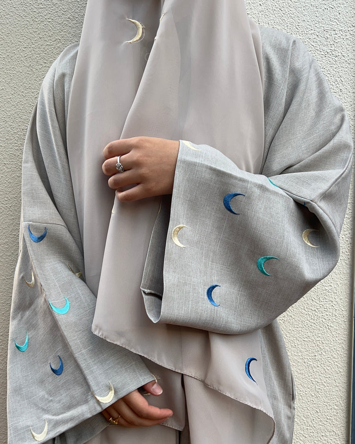 Hilal Linen Abaya - Blue