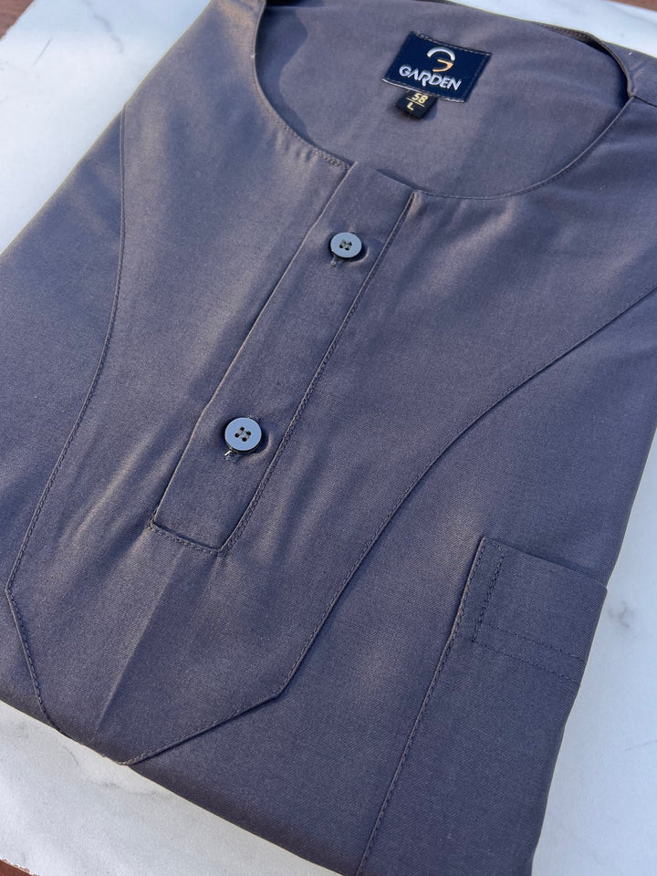 Dark Grey Short Sleeve Thobe