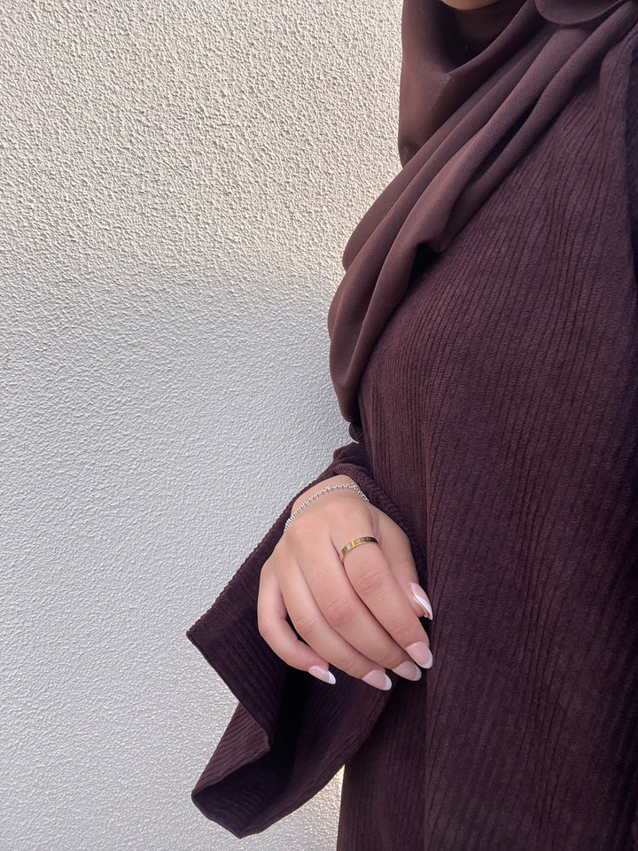 Corduroy Abaya - Chocolate