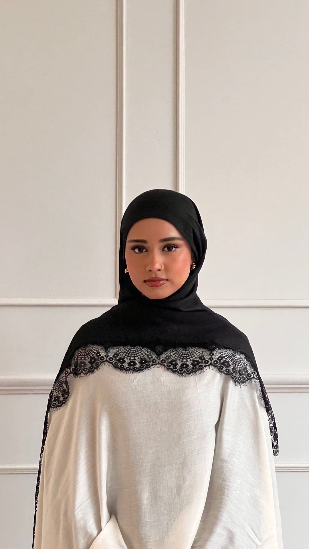 Black with Lace Border - Premium Modal