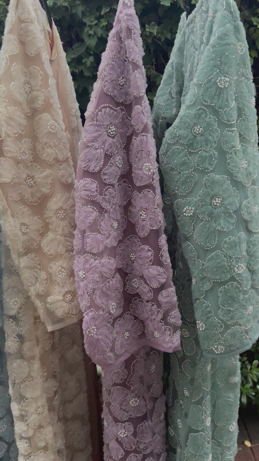 Pearl Petal Abaya (3pc Set)