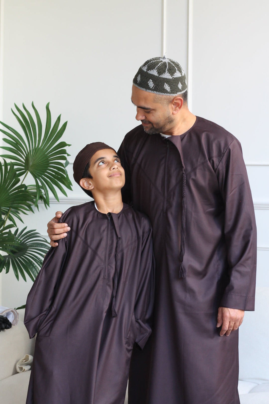 Kids Chocolate Brown Deluxe Emirati Thobe