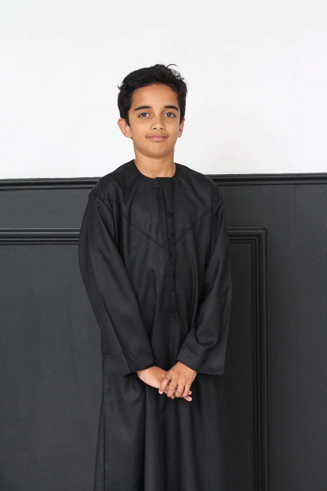 Kids Obsidian Black Deluxe Emirati Thobe
