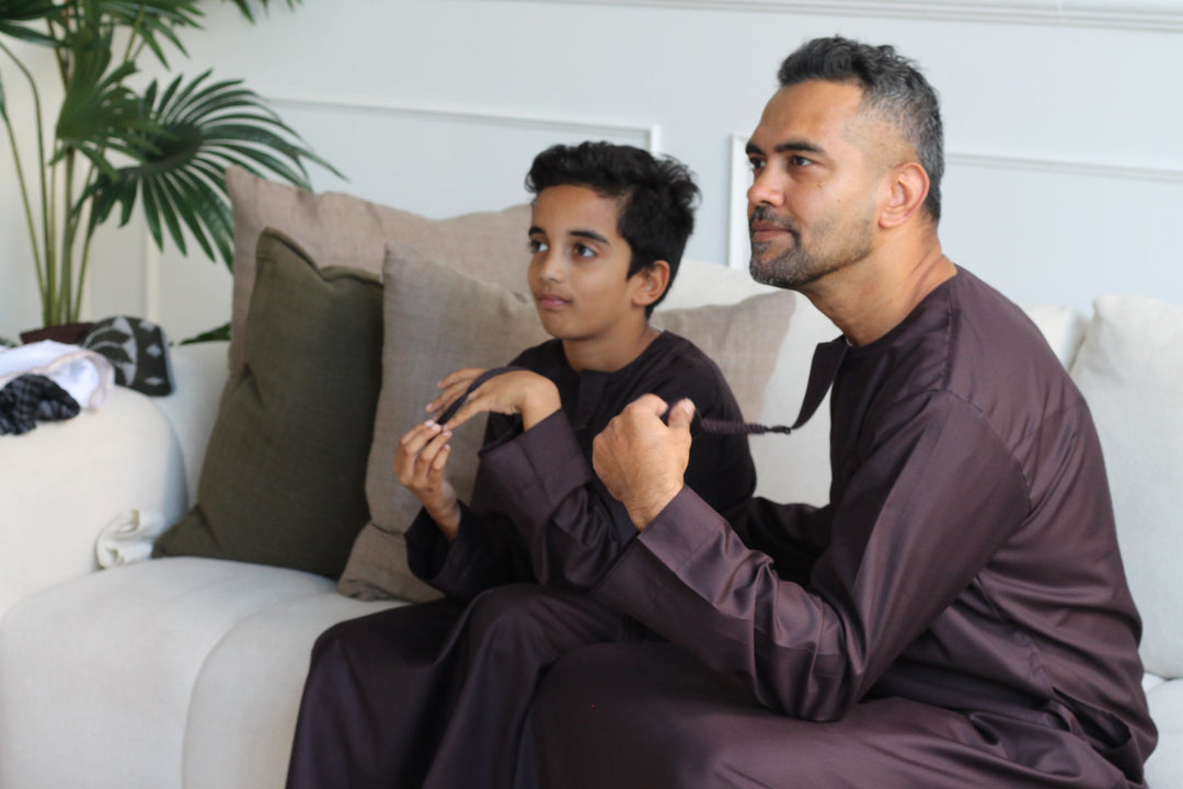 Kids Chocolate Brown Deluxe Emirati Thobe
